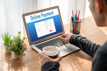 Wall Mural - Online payment platform for modish money transfer on the internet netowrk