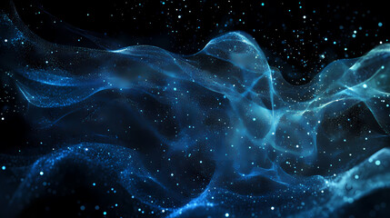 Wall Mural - Abstract Digital Flowing Particles