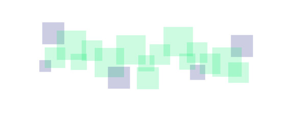 Wall Mural - Vector modern futuristic green and soft purple geometric square shape overlapping layer on white background. Ombre green mosaic patterned background.