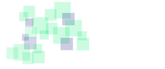 Wall Mural - Vector modern futuristic green and soft purple geometric square shape overlapping layer on white background. Ombre green mosaic patterned background.