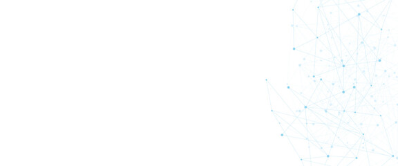 Wall Mural - Abstract of blue line connection engineering technology concept.
