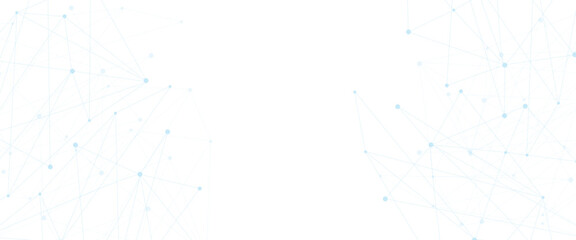 Wall Mural - Abstract of blue line connection engineering technology concept.