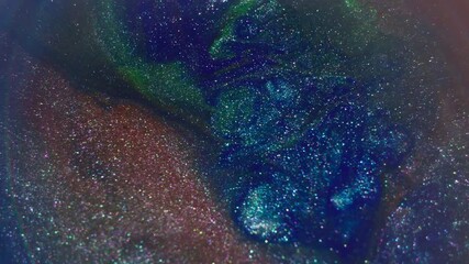 Wall Mural - Paint splatter. Splash texture. Defocused green blue red color bright rainbow spatter glitter liquid on abstract vivid art background.
