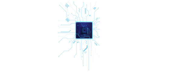 Wall Mural - Abstract digital or semiconductor with circuit board wires and electronics components.