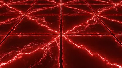 Wall Mural - Seamlessly looping video of a dynamic red lightning bolt grid pulsing with electric geometric energy marketing, backdrop, pulsing electric geometric energy