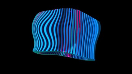 Wall Mural - Abstract 3D Circular Formation of Rectangles with Dark Gradient Glow Animation on Black Background, Futuristic Loop Motion Graphic