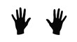 © Md Shifat - Two black hand silhouettes facing each other on a white background