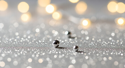 Abstract Silver and Gold Glitter Sparkle Background with Shallow Depth of Field
