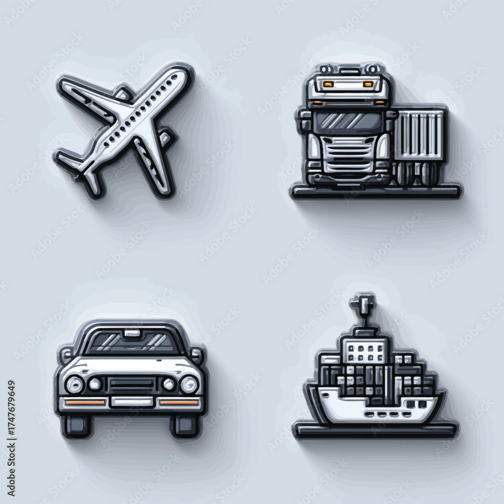 Illustration Showing Four Modes Of Transportation Including Airplane illustration-showing-four-modes-of-transportation-including-airplane