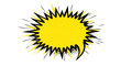 © hahi - Bright yellow speech bubble with dynamic white outlines pop art style isolated on transparent background