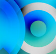 © antishock - Abstract composition featuring overlapping circles. Shades range from vibrant blue to soft teal, creating depth. Minimalist design, modern aesthetic.