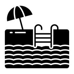 Wall Mural - Editable design icon of swimming pool