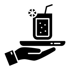 Wall Mural - An editable design icon of serving drink 