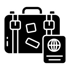 Wall Mural - A solid design icon of passport, editable vector