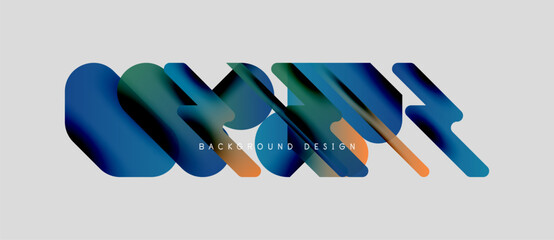 Wall Mural - Abstract colorful shapes form dynamic composition. Gradient hues blend, creating modern visual effect. Minimalist design suitable backgrounds.