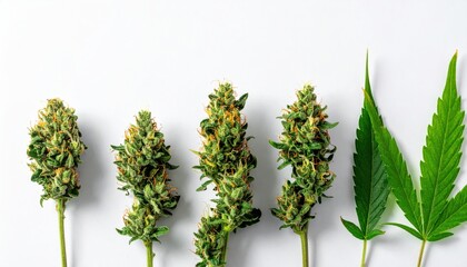 bud stage progression line from tight bud to open bloom on white tidy shadows calm minimal layout