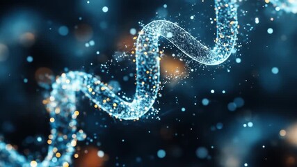 Wall Mural - Abstract DNA Helix with particles
