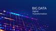 © Wanan - Abstract background for Big Data and Digital Transformation. Glowing lines and dots symbolize data analysis, global network, AI, and futuristic technology for modern business concepts. eps 10