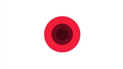 Wall Mural - Abstract Red Circle on White Background Creating Minimalist Design