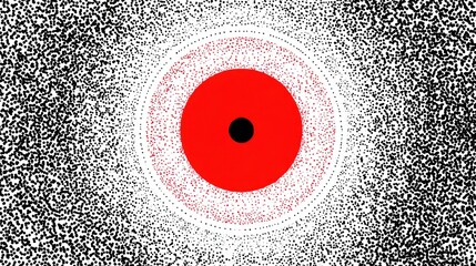 Wall Mural - Abstract Red Circle with Black Center and Textured Background
