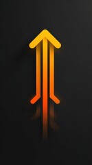 Wall Mural - Vibrant Gradient Arrow Design on Dark Background for Growth Concept