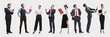 © master1305 - Bright collage. Business people communicating with phones and folders during office workflow. Concept of teamwork, communication, productivity for HR, marketing, and corporate presentation visuals.
