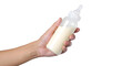 © Png_house - Hand holding a baby bottle filled with milk on transparent background