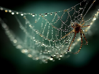 dew-kissed web: nature's jewel