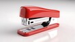 © LogoEffects - A bright red stapler, a common office supply, isolated on a white background, ready for use in any workspace