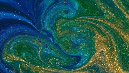 Wall Mural - Hypnotic abstract liquids swirl and merge slowly, forming intricate and beautiful patterns magic, artistic, colorful