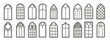 © Zaffr - church medieval windows set old gothic style architecture