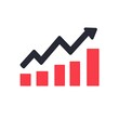 © Pallab - Simple hand drawn bar chart with an upward trending arrow indicating growth and success