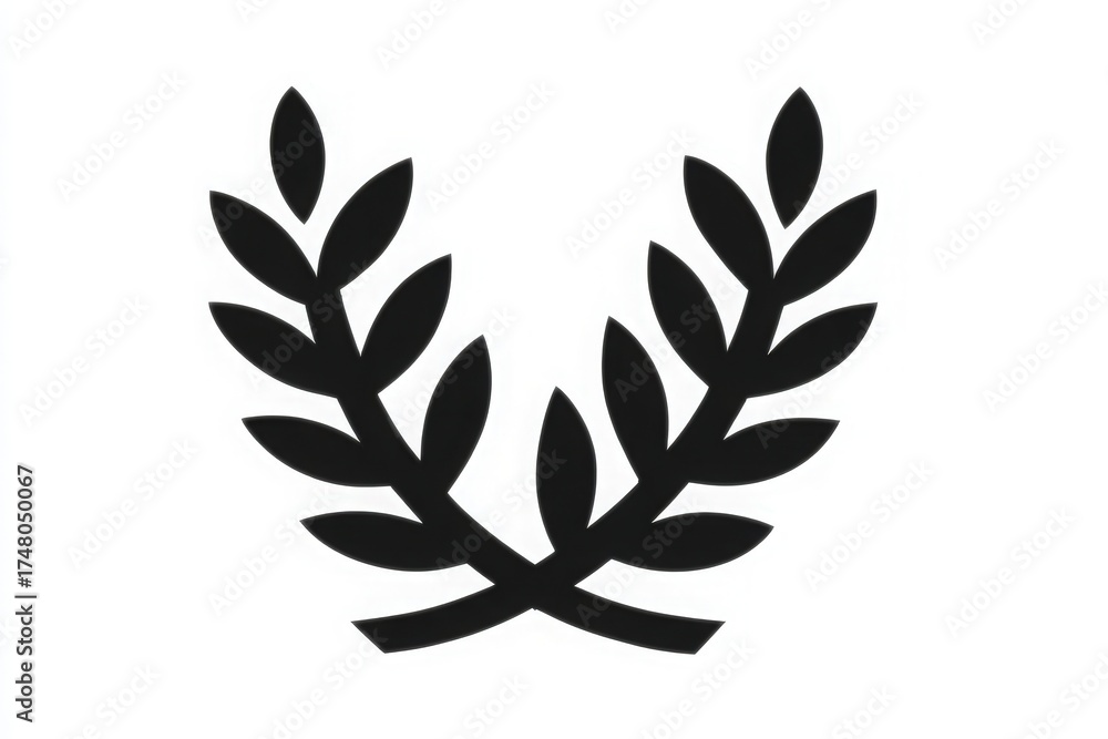 A simple yet powerful laurel wreath design in black showcases a symbol of victory and accomplishment.