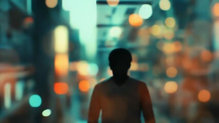 City lights connecting digital data stream network