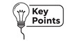 © Mostafizur - Light bulb icon next to the words key points isolated on transparent background