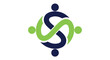 © Mostafizur - Abstract logo symbolizing connection and collaboration, featuring intertwined shapes and human figures isolated on transparent background