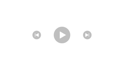 A simple graphic with a play button and rewind buttons on a transparent background