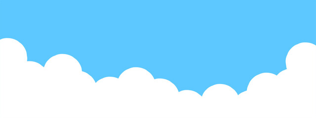 Wall Mural - Cloud banner, border, divider shape vector illustration