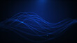 ©  Seamless Loop - Blue fiber waves flowing continuously in a smooth seamless pattern, abstract digital background with glowing lines and flowing motion, futuristic technology concept symbolizing data flow and connectiv