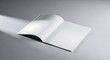 © Emon - Open blank white book or magazine on a grey surface