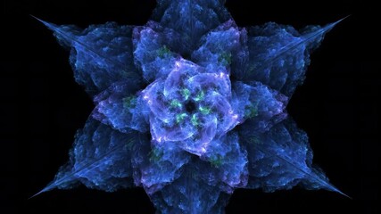 Wall Mural - Glowing Fractal Blossom Formations Expanding Slowly in a Seamlessly Looping Video ethereal, evolution, calm