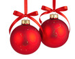 © Opaa - Two red Christmas ornaments hanging