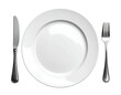 © Bapaks - A white plate with a knife and fork
