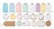 © Mounir - Assorted blank gift tags, labels and shapes in pastel colors, isolated on white background