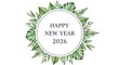 © Md Manirujjaman - Happy New Year 2026 with Botanical Wreath
