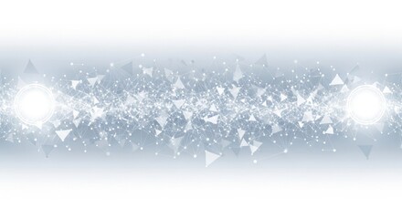 An abstract technology background with connecting dots and lines creates a network