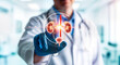 © Rahman - Doctor touching a holographic display of the human urinary system, highlighting the kidneys and bladder, representing urology and medical technology innovation
