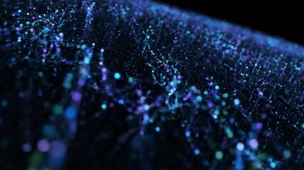Wall Mural - Abstract digital data particles flowing and morphing in a complex network over time communication, computing, abstractnetwork