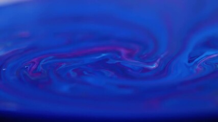 Poster - Abstract macro shot of vibrant, swirling blue and purple viscous liquid creating mesmerizing patterns with a shallow depth of field elegant, liquid paint, liquid movement