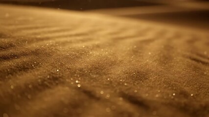 Wall Mural - Close-up cinematic shot of wind creating intricate patterns and ripples on the surface of a desert sand dune with shallow depth of field earth, fragile, beautiful